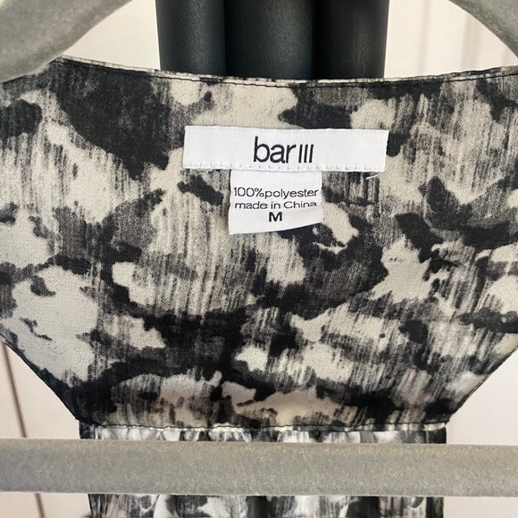 Bar III Gray Abstract Sleeveless Button Front Mini Dress - Picture 5 of 5